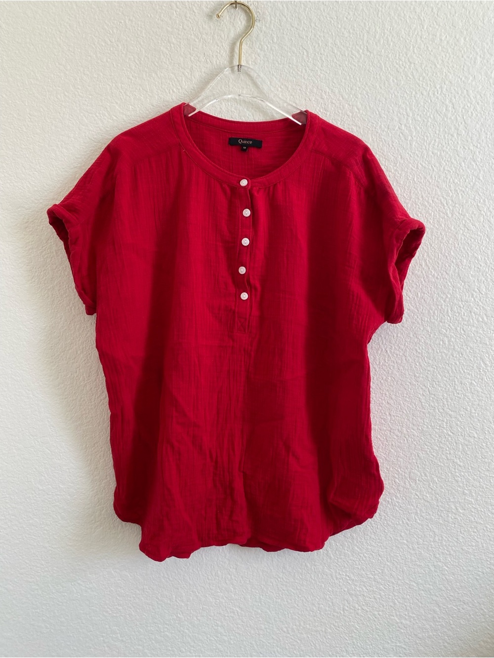 Quince Organic Cotton Gauze Roll Sleeve Shirt